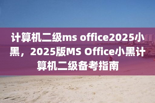 計算機二級ms office2025小黑，2025版MS Office小黑計算機二級備考指南