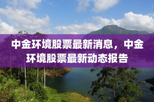 中金環境股票最新消息，中金環境股票最新動態報告