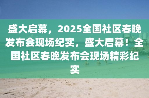 盛大啟幕，2025全國社區春晚發布會現場紀實，盛大啟幕！全國社區春晚發布會現場精彩紀實